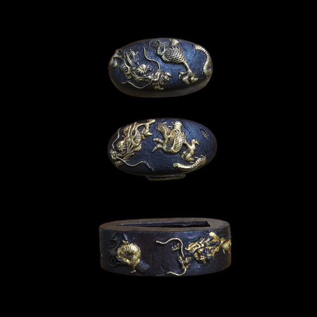 08-120　二所物　水戸金工　縁・縁頭・小尻