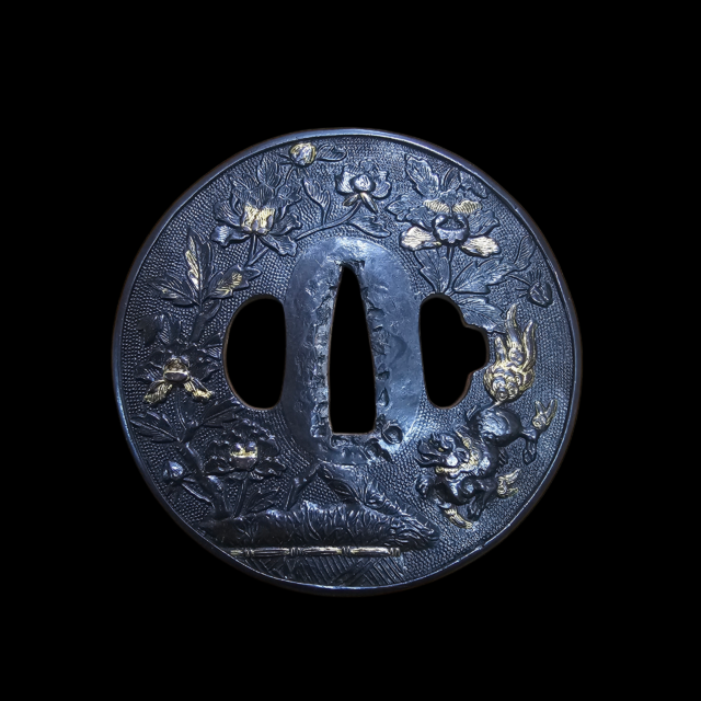 03-554　獅子花図鍔